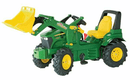 Tracteur à pédales avec chargeur frontal, John Deere 7930 avec frein, engrenages et roues pneumatiques, à partir de 3 ans, roll