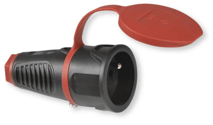 Electroportatif - Electroportatif divers et accessoires - Fiche de raccordement femelle caoutchouc 10/16 A - 250 V - IP44 (par 1)