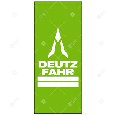 Pièces agricoles - Merchandising - Flag Green + DF Logo 150x350 cm Deutz-Fahr origine