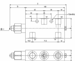 Pièces agricoles - Hydraulique - Soupape d'équilibrage N1116 3/8 G5P4