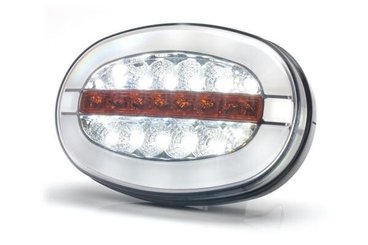 Pièces agricoles - Eclairage - Feu avant multifonction LED, ovale, avec répétiteur, 12-24 V, 136,4 x 91 x 40 mm