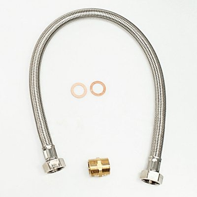 Materiels - Abreuvoir - FLEXIBLE INOX FF 3/4" LG600 + RACCORD MM 3/4"