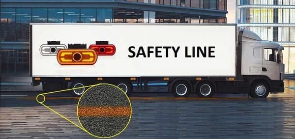 Pièces agricoles - Eclairage - Feu de gabarit LED, orange, rectangulaire, 12-24V, 133,8x53x25mm, "SAFETY LINE", Kramp