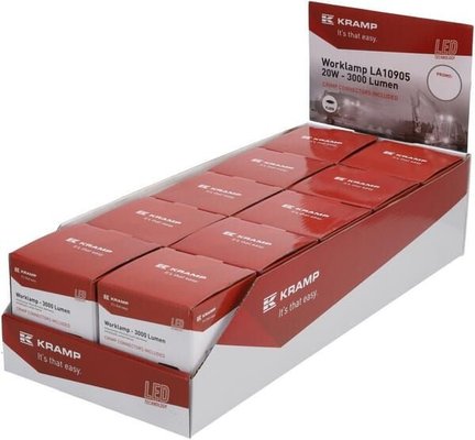 Pièces agricoles - Eclairage - Phare de travail LED, 20W, 3000lm, carrée, blanche, 75x47x107,5mm, Deutsch 2 broches, inondation, Kramp (boîte de 10 pièces)