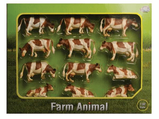 Loisirs - Jouets - Vaches rousses/blanches(12pcs)