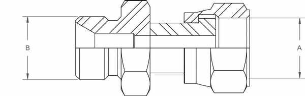 Pièces agricoles - Hydraulique - Nipple M/Fm 1/2" BSP x 1" ORFS