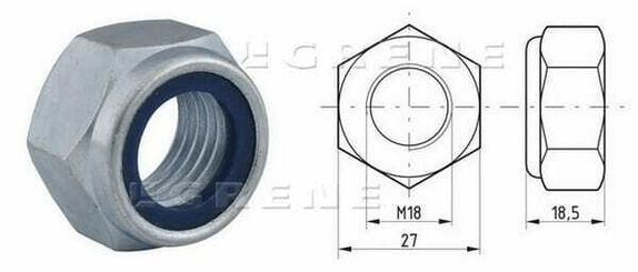 Pièces agricoles - Fasteners - Écrou de blocage hexa DIN985 M18x2,50 acier zingué |8| Kramp