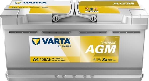Pièces agricoles - Eclairage - Batterie 12V 105Ah 950A A4 VARTA Dynamic AGM