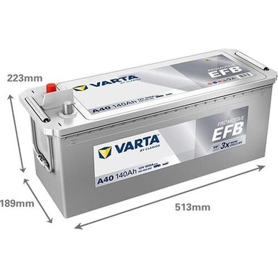 Pièces agricoles - Eclairage - Batterie 12V 140Ah 800A A40 VARTA Dynamic EFB