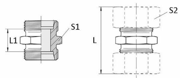 Pièces agricoles - Hydraulique - Accouplement droit UAG33NU