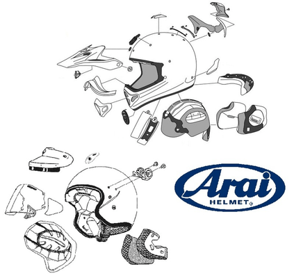 Equipement Quad & Motos - Pièces SAV équipement pilote - INTERIEUR ARAI RX-7 GP EXTRA SMALL 10MM CASQUE INTEGRAL