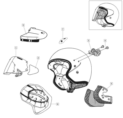 Equipement Quad & Motos - Pièces SAV équipement pilote - Kit ARAI PSS avec visière solaire intégrée Diamond White
