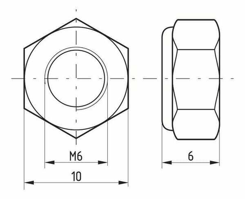 Pièces agricoles - Fasteners - Écrou de blocage hexa DIN985 M6x1,00 en acier zingué |8| Kramp