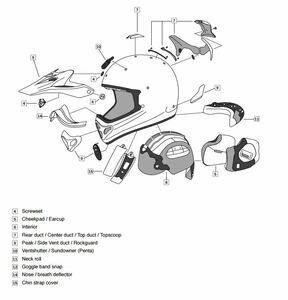 Equipement Quad & Motos - Pièces SAV équipement pilote - Kit ventilation latéral ARAI casque intégral Aluminium Silver