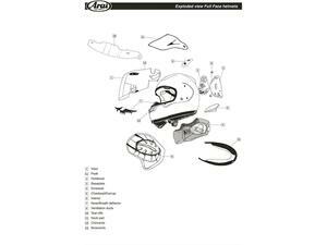 Equipement Quad & Motos - Pièces SAV équipement pilote - Platine écran ARAI VAS Navy Black casque intégral