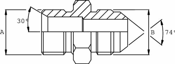 Pièces agricoles - Hydraulique - Raccord réduc. 1/4 BSP x 9/16UNF