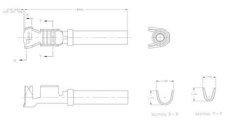Pièces agricoles - Electricité - Broche de contact femelle AMPSEAL 16