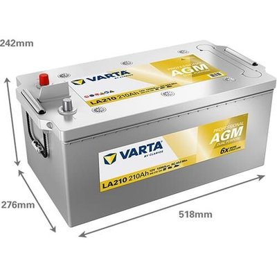Pièces agricoles - Eclairage - Batterie 12V 210Ah 1200A LA210 VARTA Professional Dual Purpose AGM
