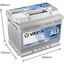 Pièces agricoles - Eclairage - Batterie 12V 60Ah 540A LFS60 VARTA Professional Starter