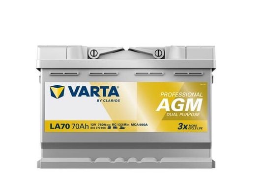 Pièces agricoles - Eclairage - Batterie 12V 70Ah 760A LA70 VARTA Professional Dual Purpose AGM