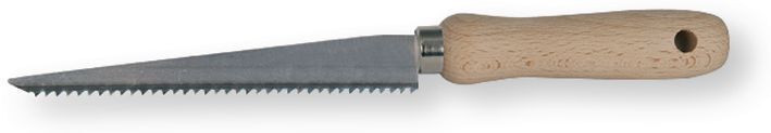 Equipement d'atelier - Equipement d'atelier divers - Poignard plaque de plâtre longueur 160 mm, manche bois naturel à lame à denture pointue traitée par induction ne nécessitant pas