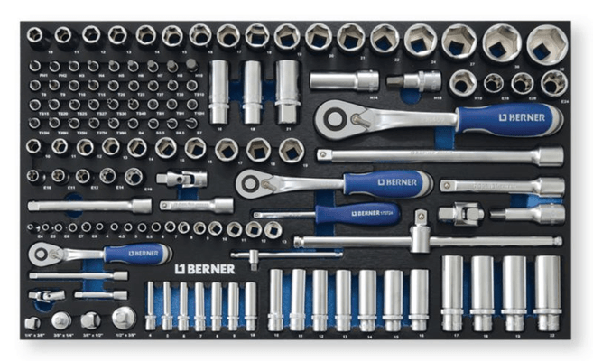Equipement d'atelier - Equipement d'atelier divers - Mousse cliquet Must 132 outils 1/4" 3/8" 1/2" (par 1)