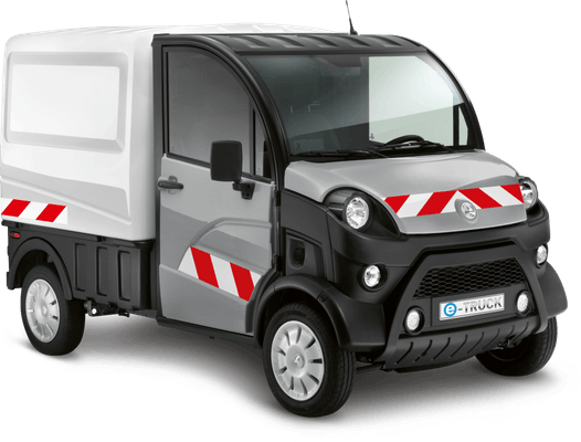 Materiels - Voiture sans permis - FOURGON BLANC - BLEU SAPHIR - GRIS ARGENT