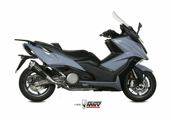 Pièces Quad & Motos - Pièces communes - Silencieux MIVV Delta Race Black inox noir/casquette carbone Kymco AK 550