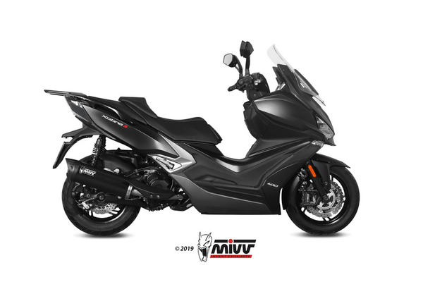 Pièces Quad & Motos - Pièces communes - Silencieux MIVV Mover inox noir/casquette ABS noir Kymco Xciting 400I S