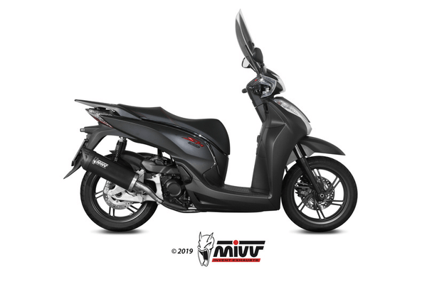 Pièces Quad & Motos - Pièces communes - Silencieux MIVV Mover inox noir/casquette ABS noir Honda SH 300