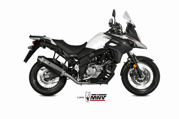 Pièces Quad & Motos - Pièces communes - Silencieux MIVV Speed Edge inox noir/casquette carbone Suzuki DL650 V-Strom