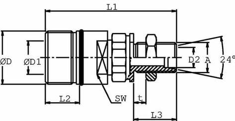 Pièces agricoles - Hydraulique - Coupleur à visser fem M36x200