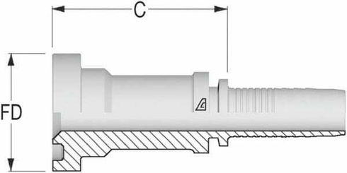 Pièces agricoles - Hydraulique - Embout NS-DN25+bride Ø 47,6