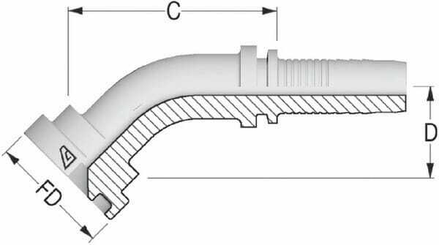 Pièces agricoles - Hydraulique - Embout NS-DN40+bride Ø60,3 m