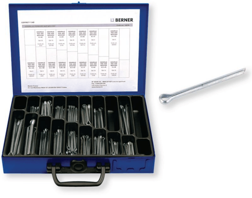 Boulonnerie, quincaillerie - Meubles, rangements - Coffret F 34 D goupilles fendues 94 ZI - 230 pcs (par 1)