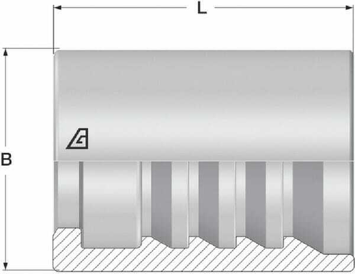 Pièces agricoles - Hydraulique - Jupe à sertir Ø41x46,5mm DN25 acier / zingué Alfagomma