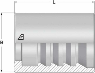 Pièces agricoles - Hydraulique - Jupe à sertir Ø19x25,5mm DN6 acier / zingué Alfagomma