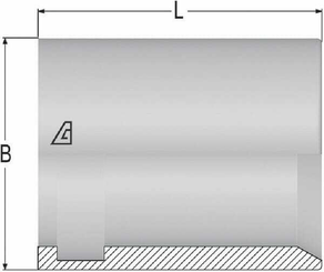 Pièces agricoles - Hydraulique - Jupe à sertir Ø30x36mm DN16 acier / chromé Alfagomma