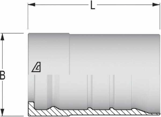 Pièces agricoles - Hydraulique - Jupe à sertir Ø38x60,1mm DN20 acier / galvanisé / blanc passivé Alfagomma