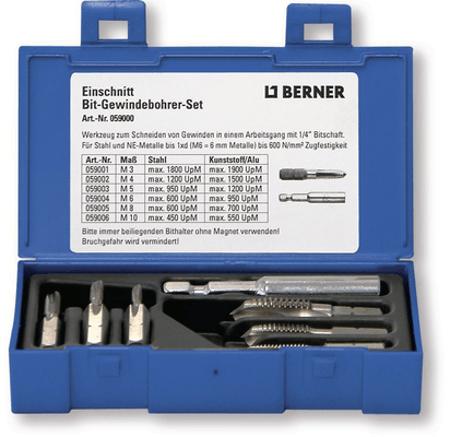 Boulonnerie, quincaillerie - Meubles, rangements - Coffret tarauds à queue hexagonale 7pcs, M3 - M10 (par 1)