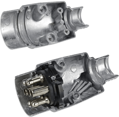 Pièces agricoles - Electricité - Fiche de remorque 7 pôles, aluminium, 12V, bornes à vis
