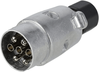 Pièces agricoles - Electricité - Fiche de remorque 7 pôles, aluminium, 12V, bornes à vis