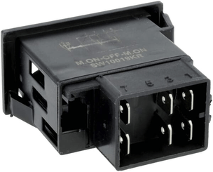 Pièces agricoles - Electricité - Interrupteur à bascule, (I)-0-(II), mom-off-mom, 12V ou 24V, 8 broches, éclairage de fonction, avec ampoule