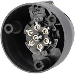 Pièces agricoles - Electricité - Prise de remorque 7 pôles, plastique, 12V, bornes à vis