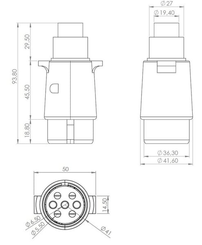 Pièces agricoles - Electricité - Fiche de remorque 7 pôles, aluminium, 12V, bornes à vis (paquet de 10 pièces)