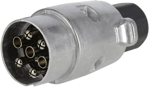 Pièces agricoles - Electricité - Fiche de remorque 7 pôles, aluminium, 12V, bornes à vis (paquet de 10 pièces)
