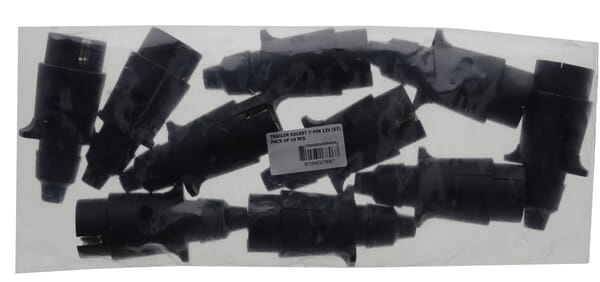 Pièces agricoles - Electricité - Fiche de remorque 7 pôles, plastique, 12V, bornes à vis (paquet de 10 pièces)