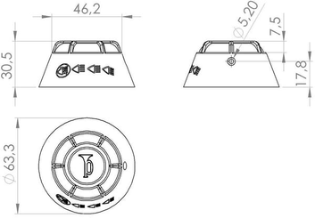 Pièces agricoles - Electricité - Cache interrupteur rotatif klaxon et feux 12/24V, 3 positions