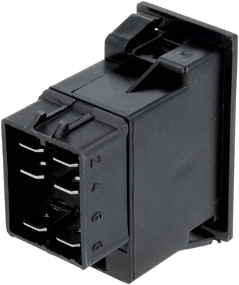 Pièces agricoles - Electricité - Interrupteur à bascule, (I)-0-(II), mom-off-mom, 12V ou 24V, 8 broches, éclairage de fonction, avec ampoule