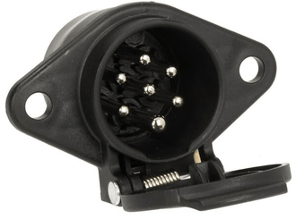 Pièces agricoles - Electricité - Prise de remorque 7 pôles, capuchon plastique, 24V, bornes à vis